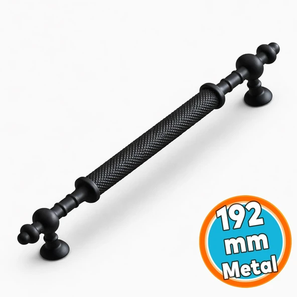 Mobilya Çekmece Mutfak Dolabı Dolap Kapak Kulpları Kulbu Siyah Metal Kulp 192 mm (19.2 cm) ürün görseli 1
