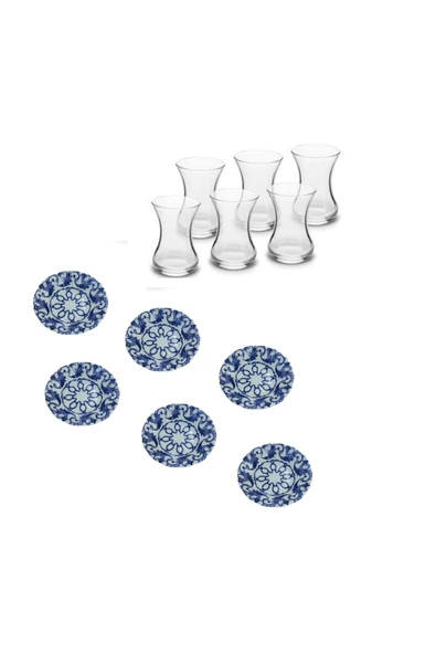 Paşabahçe Zuri Design Porselen Tabaklı 6 Kişilik Çay Seti ürün görseli 1
