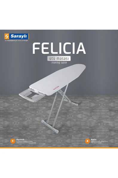 Lady Xxx Felicia Çelik Tabanlı Ütü Masası Monoblok Tabla 150x42x90 Cm ürün görseli 1