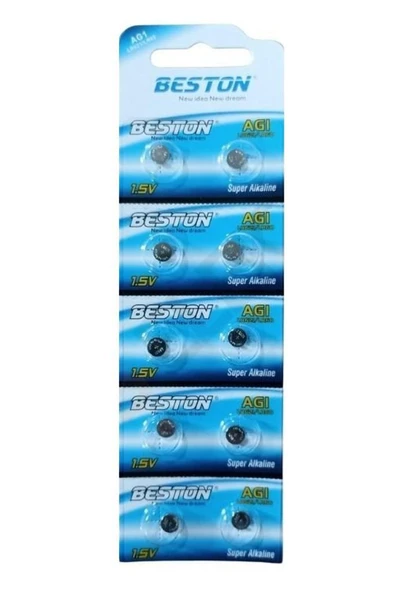 Beston AG1 LR621/ LR60 1,5V Alkalin 10'lu Saat Pili - Düğme Pil ürün görseli 1