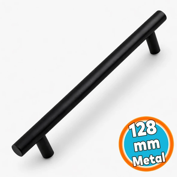 Mobilya Mutfak Dolap Dolabı Çekmece Kulpu Kulbu -Mat Siyah Metal (128 MM-12.8 CM) Kulpları ürün görseli 1