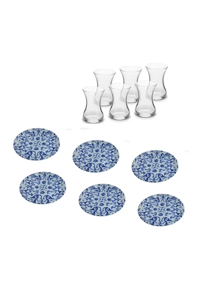 Paşabahçe Zuri Design Düz 12cm Porselen Tabaklı 6 Kişilik Çay Seti ürün görseli 1
