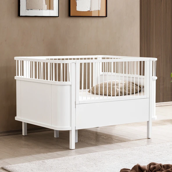 Mdf Beşik, Trend Büyüyen Beşik 90x130  Beyaz ürün görseli 1