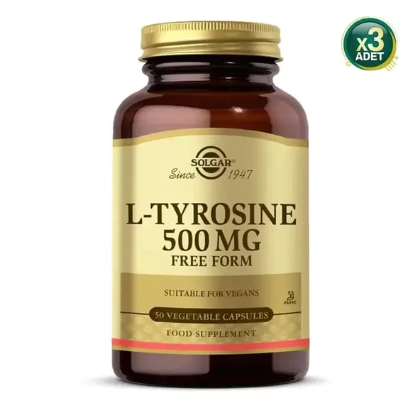 Solgar L-tyrosine 500 Mg 50 Kapsül 3 adet ürün görseli 1
