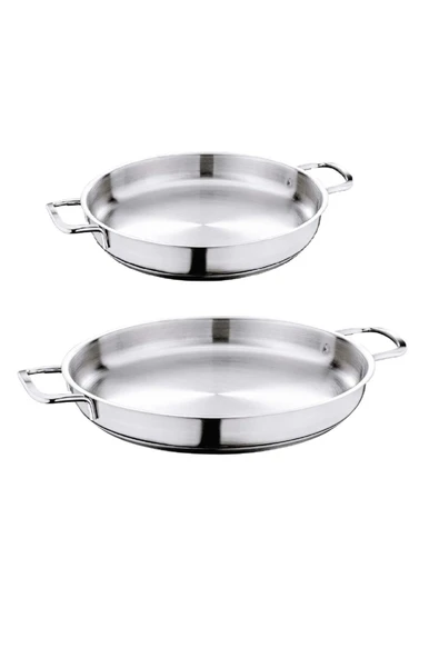 OMS Gastro Amore Çelik 2 Parça Kapaksız İtalyan Omlet Sahan Seti (16x3 cm-20x3 cm) ürün görseli 1