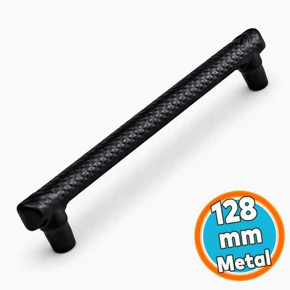 Mobilya Çekmece Mutfak Dolabı Dolap Kulpları Kapak Kulpu Kulbu Siyah Metal Kulp 128 mm 12.8 cm ürün görseli 1