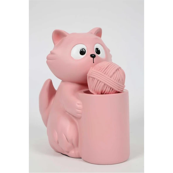 Vitale Polyester Pembe Kedicik Kalemlik 22x15 cm AK.KZ0021 ürün görseli 1