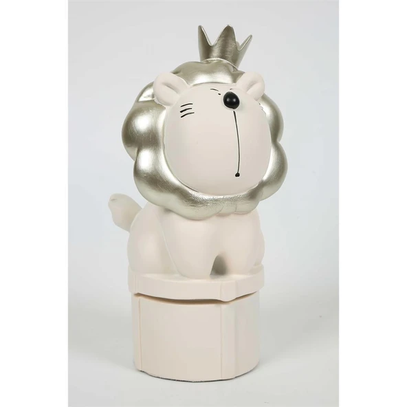 Vitale Polyester Silver Aslanlı Kutu 25x12 cm AK.KZ0047 ürün görseli 1