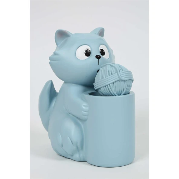 Vitale Polyester Mavi Kedicik Kalemlik 22x15 cm AK.KZ0022 ürün görseli 1