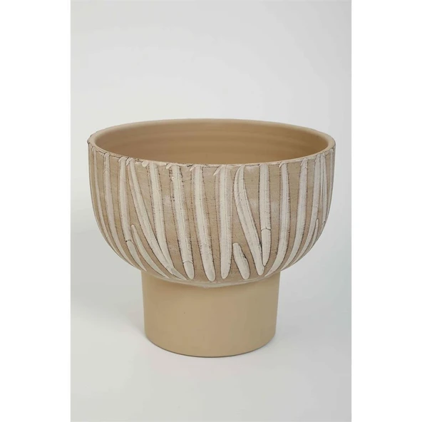 Vitale Lidya Krem Saksı 25*25*21.5 cm AK.KK0023 ürün görseli 1
