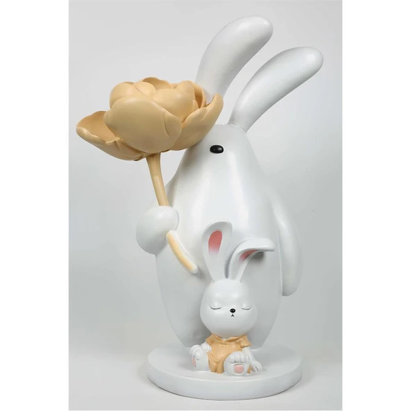 Vitale Turuncu Lotus Tavşan Biblo 85x61 cm AK.KZ0035 ürün görseli 1