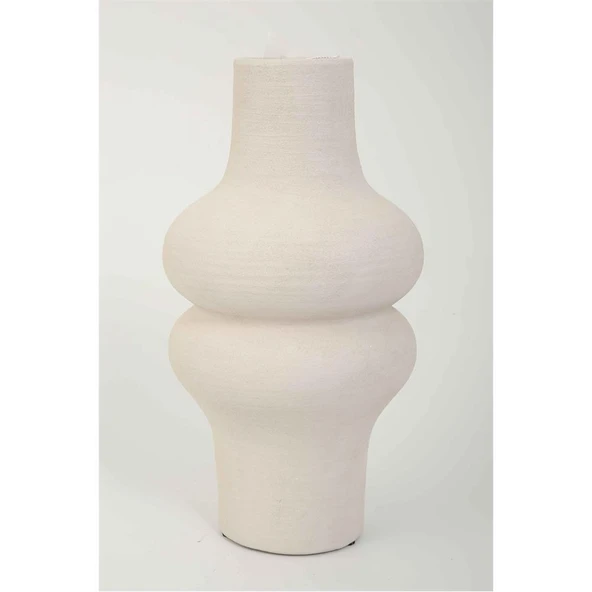Vitale Lidya Krem Çift Boğumlu Vazo 18*18*35 cm AK.KK0019 ürün görseli 1