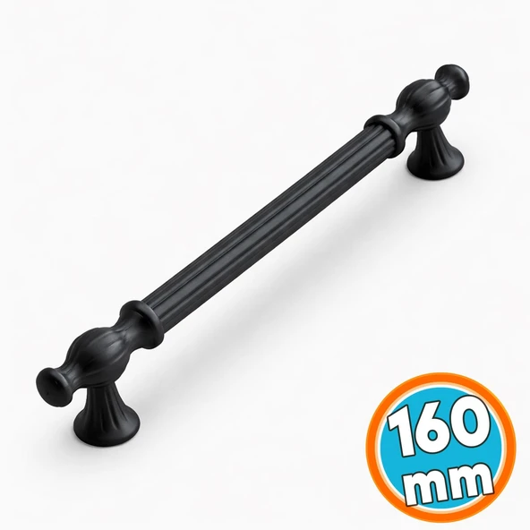 Mobilya Mutfak Dolabı Çekmece Dolap Kapak Kulpu Kulbu Siyah (160 MM-16.0 CM) Metal Kulpları ürün görseli 1