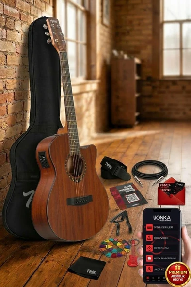 Midex PHX PRO Yüksek Kaliteli Masif Elektro Akustik Gitar Seti ürün görseli 1