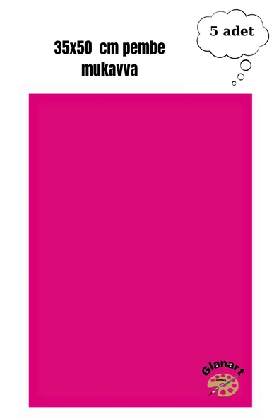 35x50 cm pembe renk mukavva kartonu 5 adet ürün görseli 1