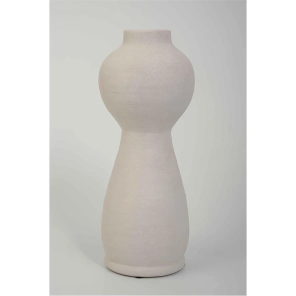 Vitale Lidya Krem Boğumlu Uzun Vazo 13*13*34 cm AK.KK0017 ürün görseli 1