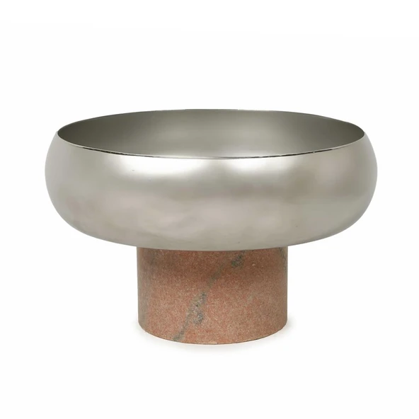 Vitale Mermer Ayaklı Metal Meyvelik 22*12 cm AK.JA0257 ürün görseli 1