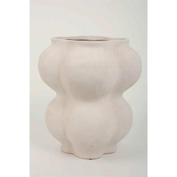 Vitale Lidya Beyaz Boğumlu Vazo 26*26*35 cm AK.KK0030 ürün görseli 1