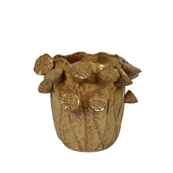 Vitale Nature Seramik Lotus Vazo 31x31x27.5 cm AK.KW0007 ürün görseli 1