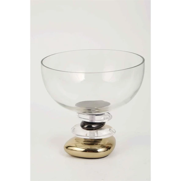 Vitale Volkan Gold Cam Şekerlik 15*15*14 cm MTFK.0182 ürün görseli 1