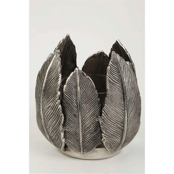 Vitale Sea Silver Yaprak Mumluk 16*16*19 cm AK.KV0357 ürün görseli 1