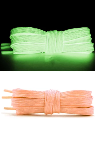 Fosforlu Neon Turuncu 1 cm Kalınlığında 1 Çift Yassı Spor Ayakkabı Bağcığı ürün görseli 1
