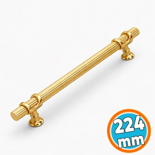 Mobilya Dolap Çekmece Kapak Mutfak Dolabı Kulpları Kulbu Kulpu Altın Metal Kulp 224 mm-22.4 cm ürün görseli 1
