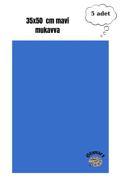 35x50 cm mavi renk mukavva kartonu 5 adet ürün görseli 1