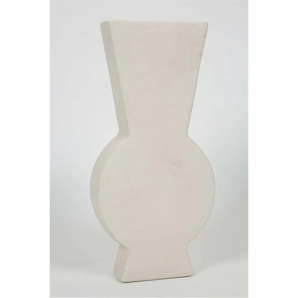 Vitale Lidya Krem Geometrik Uzun Vazo 18.5*6.5*38 cm AK.KK0025 ürün görseli 1