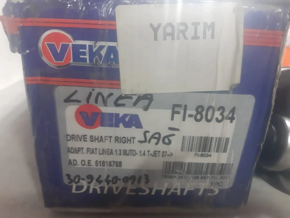 Ön Aks Fiat Linea Dizel 1,3 multijet 07..SAĞ Yolcu tarafı yarım aks yani iç Lale ve mil takılı değildir resimlerde görünen parça gönderilir markası Veka - Resim 9