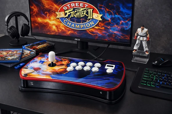 Profesyonel Arcade Stick - A Kalite Sanwa Kol + A Kalite Sanwa Tuş - Plexi Kasa ( 45x20x7cm ) ürün görseli 1