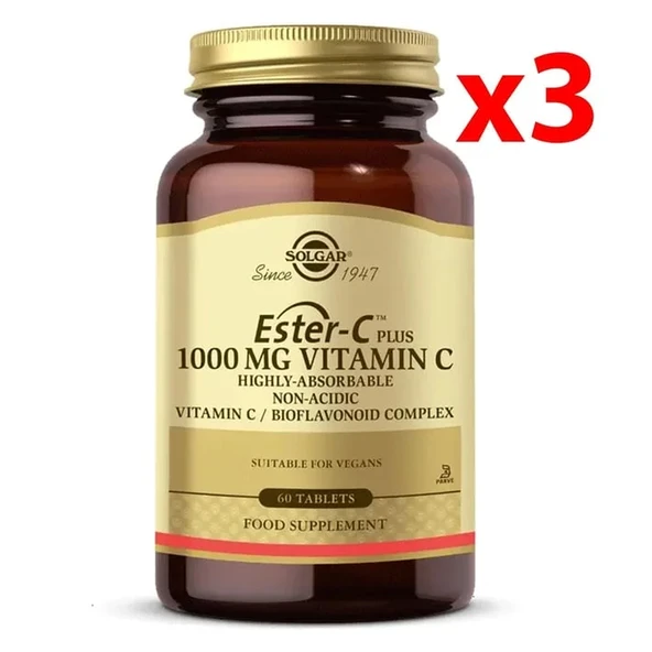 Solgar Ester C Plus Vitamin C 1000 mg 60 Tablet 3 adet ürün görseli 1