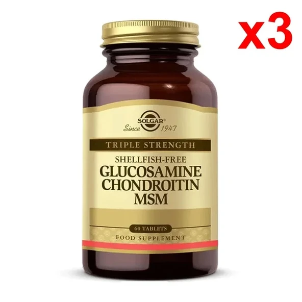 Solgar Glucosamine Chondroitin Msm 60 Tablet 3 adet ürün görseli 1