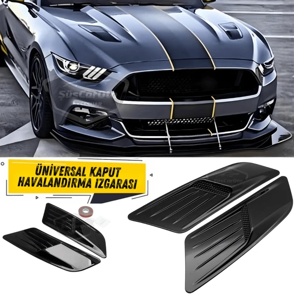 Üniversal Her Araca Uyumlu Kaput Üstü Havalandırma Izgarası Tavan Vent Air Scoop Spor Görünümlü 1.Sınıf İthal 2 Adet ürün görseli 1