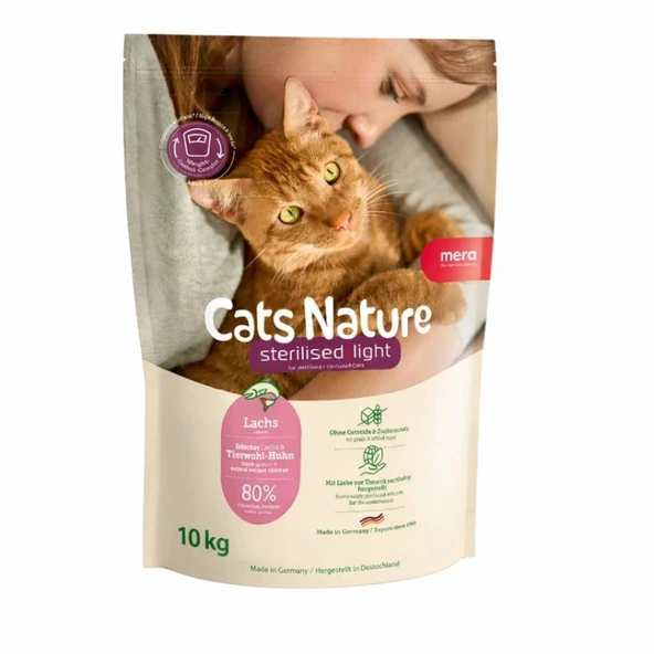 Mera Cats Nature Kısırlaştırılmış Somonlu Yetişkin Kedi Maması 10 Kg ürün görseli 1