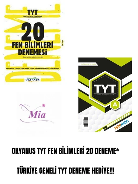 OKYANUS TYT FEN BİLİMLERİ 20 DENEME*  TÜRKİYE GENELİ TYT DENEME HEDİYE!!! ürün görseli 1