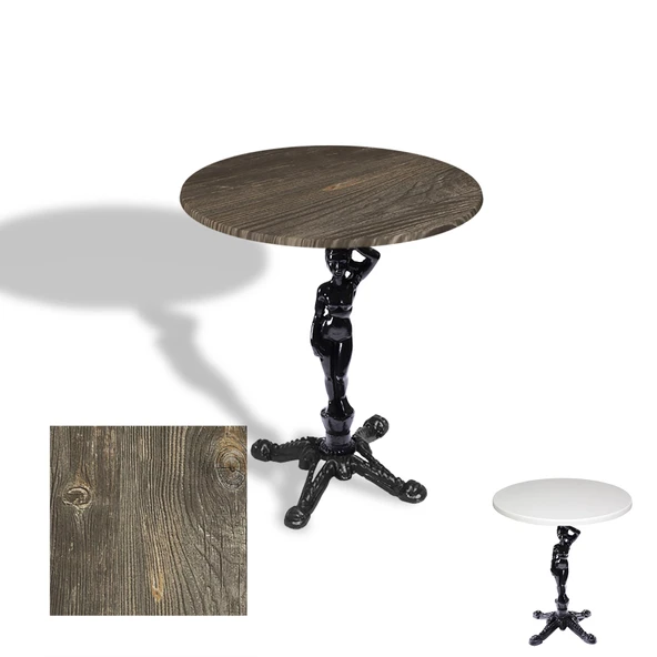 Çipa 1003 Döküm Ayak Yuvarlak Masa Çap 60cm - (Werzalit, Wermodin ve Allzalit Tabla) - Old pine ürün görseli 1