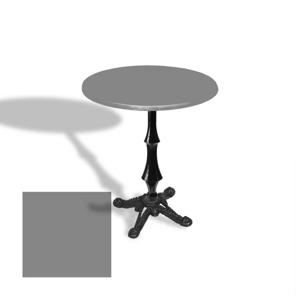 Çipa 1012 Döküm Ayak Yuvarlak Masa Çap 60cm - (Werzalit, Wermodin ve Allzalit Tabla) - Koyu Gri ürün görseli 1