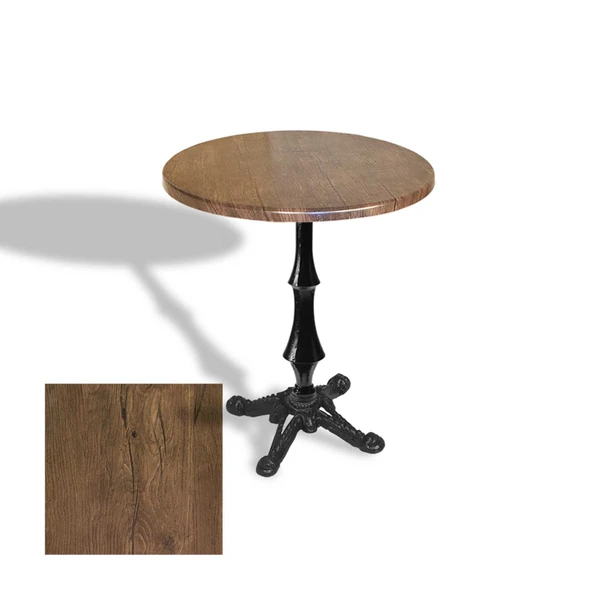 Çipa 1012 Döküm Ayak Yuvarlak Masa Çap 80cm - (Werzalit, Wermodin ve Allzalit Tabla) - Rustic Dark ürün görseli 1