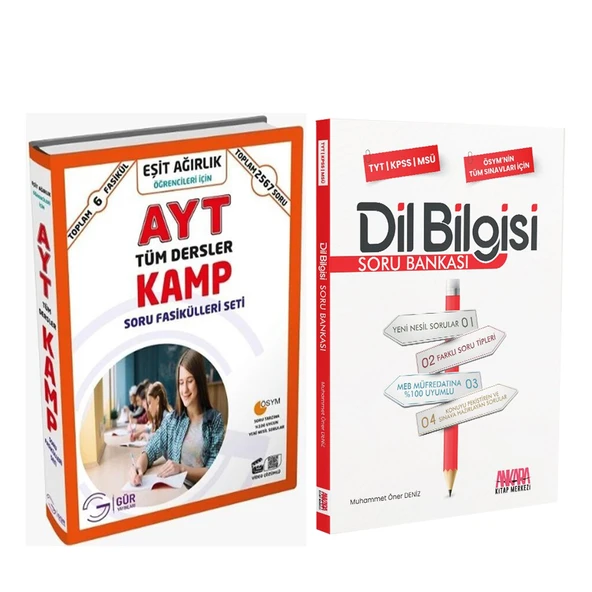 Gür Yayınları AYT Eşit Ağırlık Soru Fasikülleri ve AKM Dil Bilgisi Soru Bankası Seti 2 Kitap ürün görseli 1