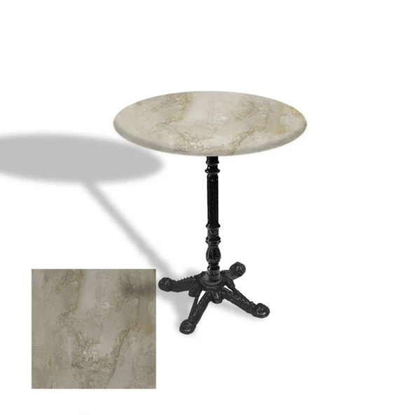Çipa 1004 Döküm Ayak Yuvarlak Masa Çap 90cm - (Werzalit, Wermodin ve Allzalit Tabla) - Irony ürün görseli 1
