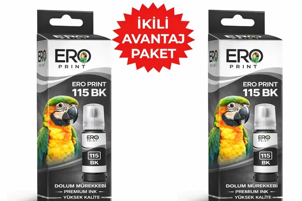 EPSON 115 Siyah Muadil Mürekkep 2'li Avantaj Paket ürün görseli 1