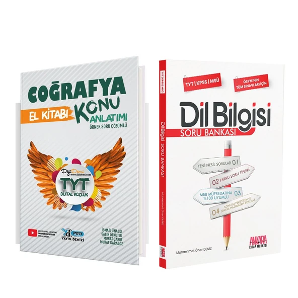 Yayın Denizi TYT Coğrafya El Kitabı ve Ankara Kitap Merkezi Dil Bilgisi Soru Bankası Seti 2 Kitap ürün görseli 1