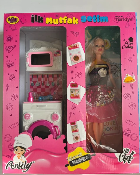 İlk Mutfak Setim Çamaşır Makinalı Bebekli Set Bebek Seti ürün görseli 1