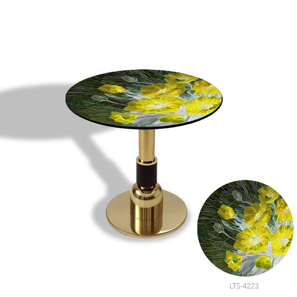 Gold Yuvarlak Masa  Çap 60cm - (CDF Tabla) - Desen Kod:4223 ürün görseli 1