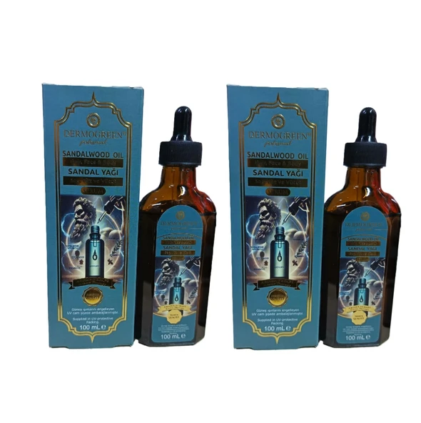 Sandal Ağacı Yağı (Sandalwood oil Serum) Saç, Yüz ve Vücut 100ml, 2 Adet Dermogreen ürün görseli 1
