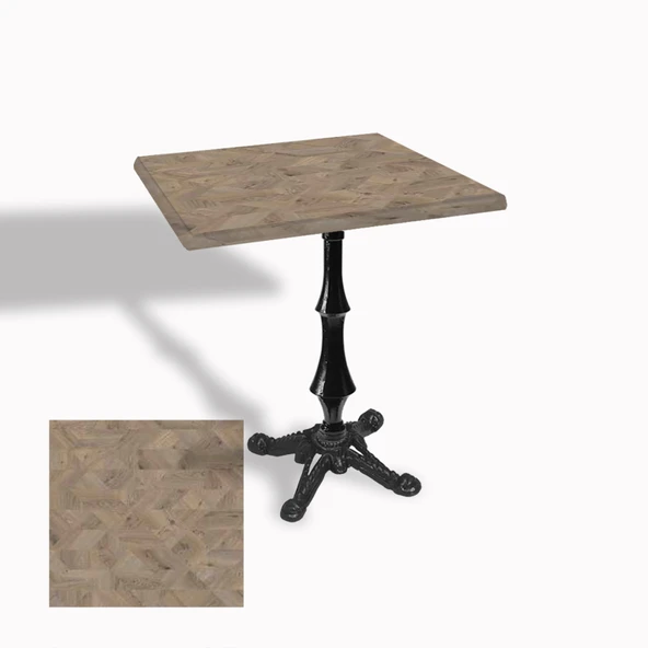 Çipa 1012 Döküm Ayak Kare Masa 70X70 cm - (Werzalit, Wermodin ve Allzalit Tabla) - Edgy Wood ürün görseli 1
