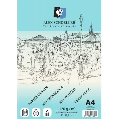 Alex Schoeller Spiralli Eskiz Defteri 120 gr. 40 yp. A4 ürün görseli 1