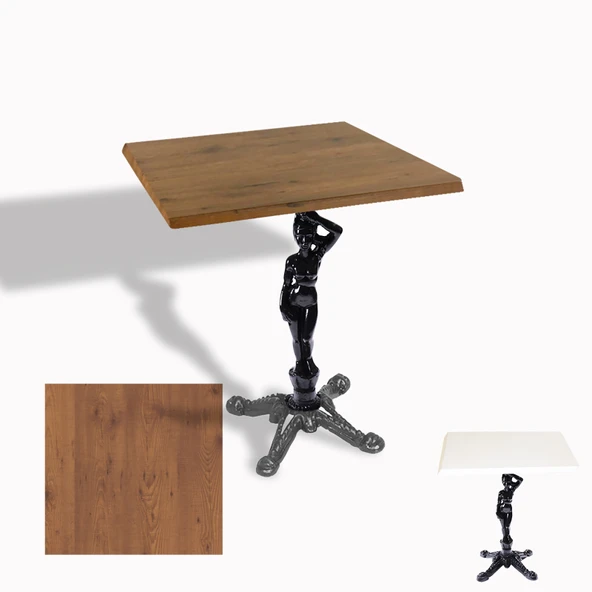 Çipa 1003 Döküm Ayak Kare Masa 80x80 cm - (Werzalit, Wermodin ve Allzalit Tabla) - Novagento ürün görseli 1