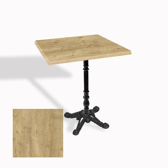 Çipa 1004 Döküm Ayak Kare Masa 80X80 cm - (Werzalit, Wermodin ve Allzalit Tabla) - Avalone Pine ürün görseli 1